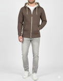 Men’s Coffee Brown Full Zip Hoodie – Winter Comfort with Classic Style