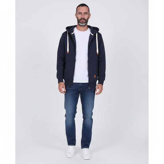 Men’s Navy Blue Full Zip Hoodie – Smart, Stylish & Comfortable