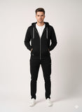 Men’s Classic Black Full Zip Hoodie – Bold, Minimal & Versatile