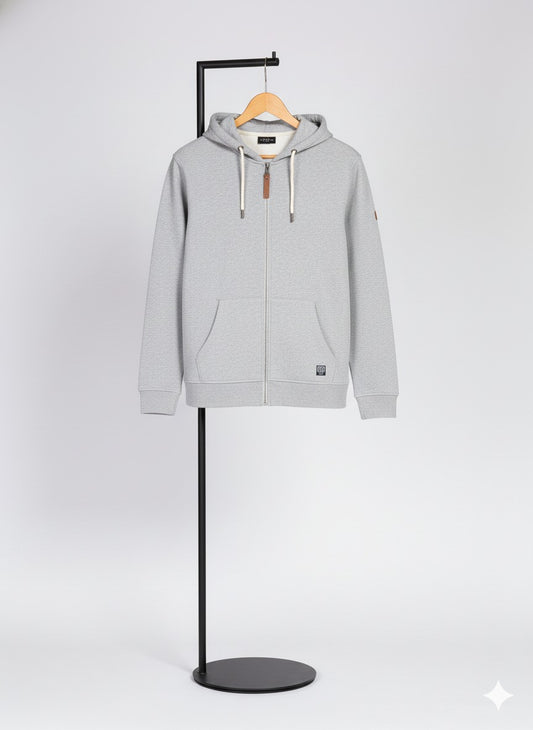 Men’s Light Grey Full Zip Hoodie