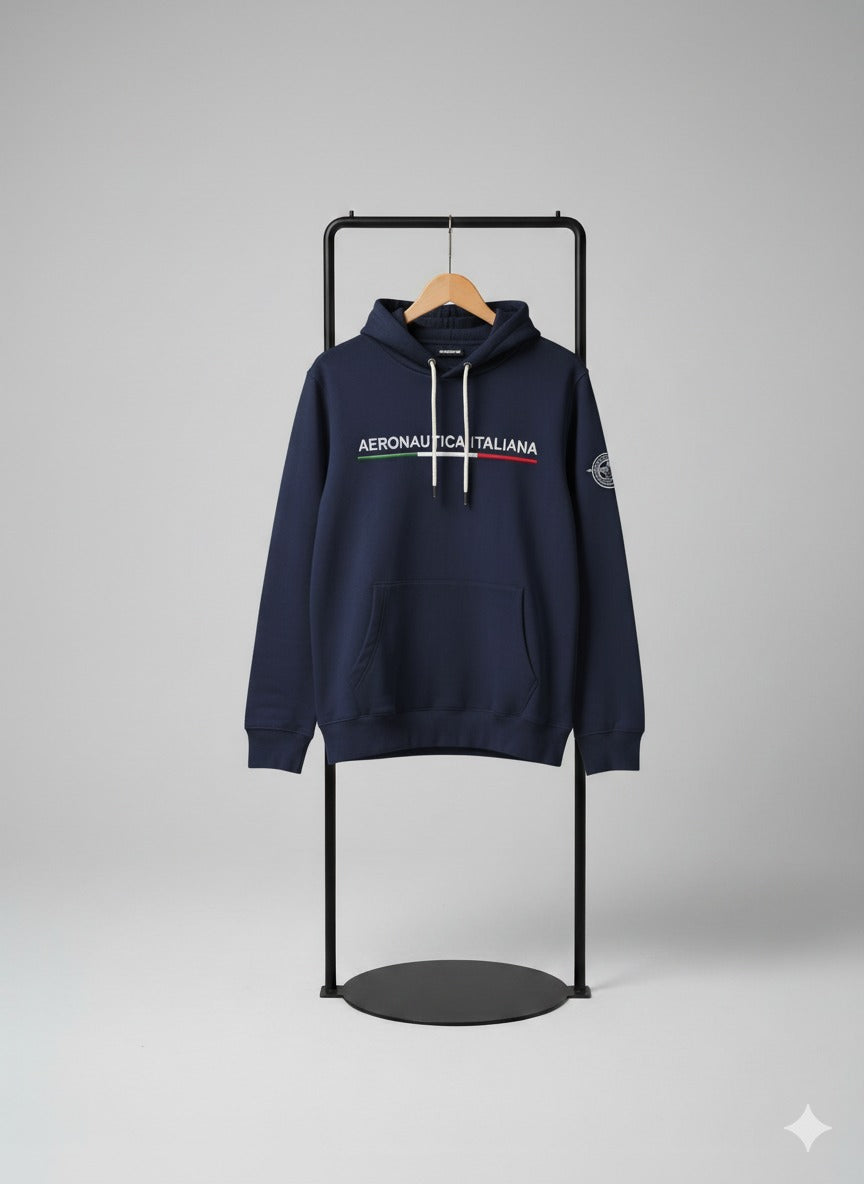 Men’s Navy Aeronautica Italiana Hoodie – Premium Comfort, Distinctive Style