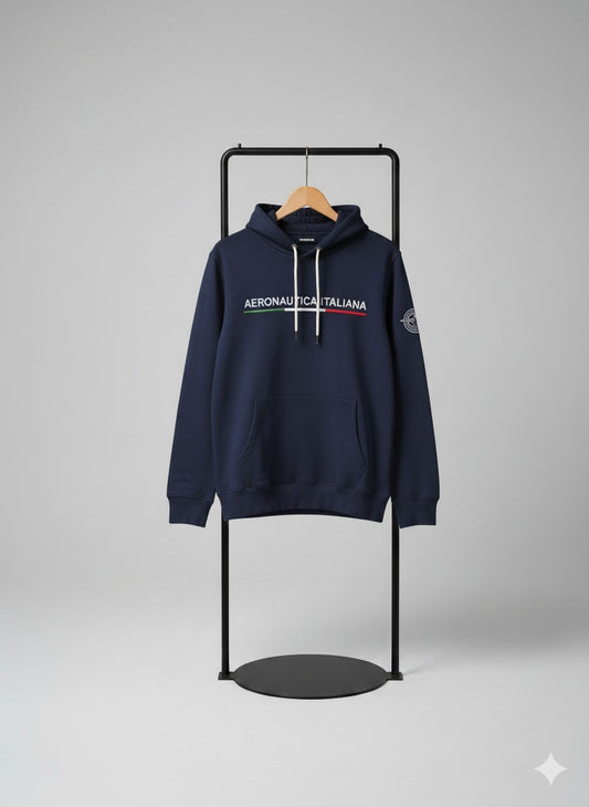 Men’s Navy Aeronautica Italiana Hoodie – Premium Comfort, Distinctive Style