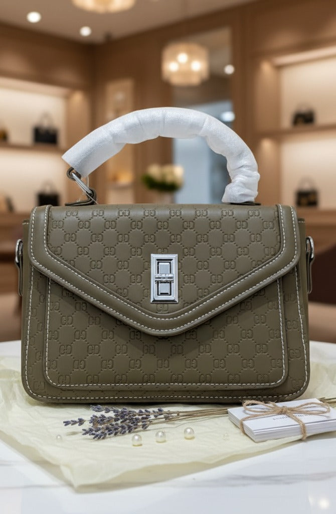 Elegant Embossed Leather Handbag