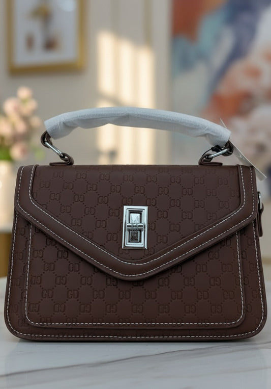 Elegant Embossed Leather Handbag