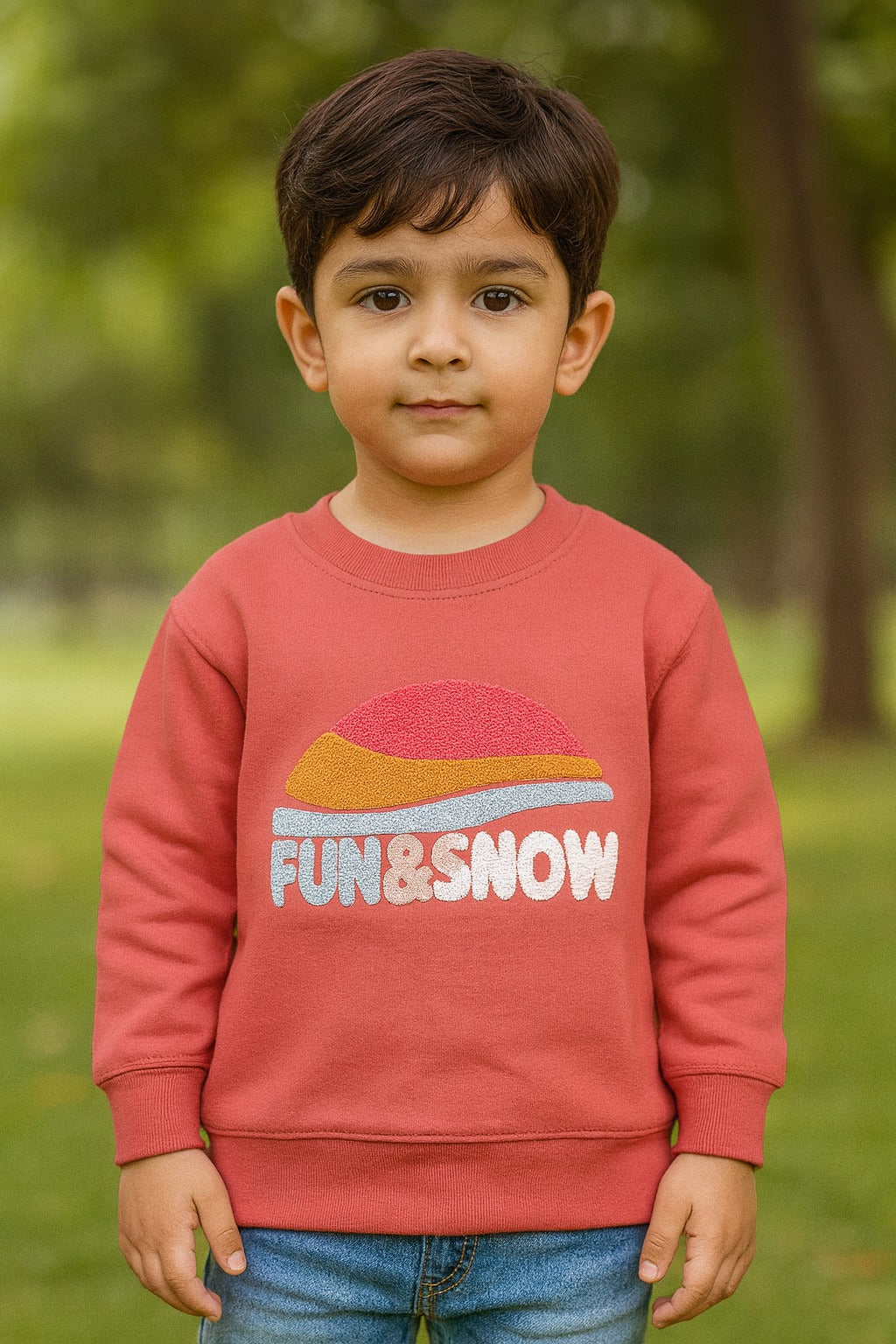 Red “Fun & Snow” Sweatshirt
