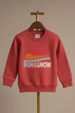 Red “Fun & Snow” Sweatshirt