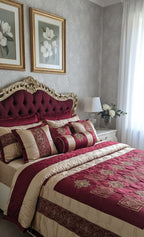 Luxury Bridal Bedding Set __Red & Golden