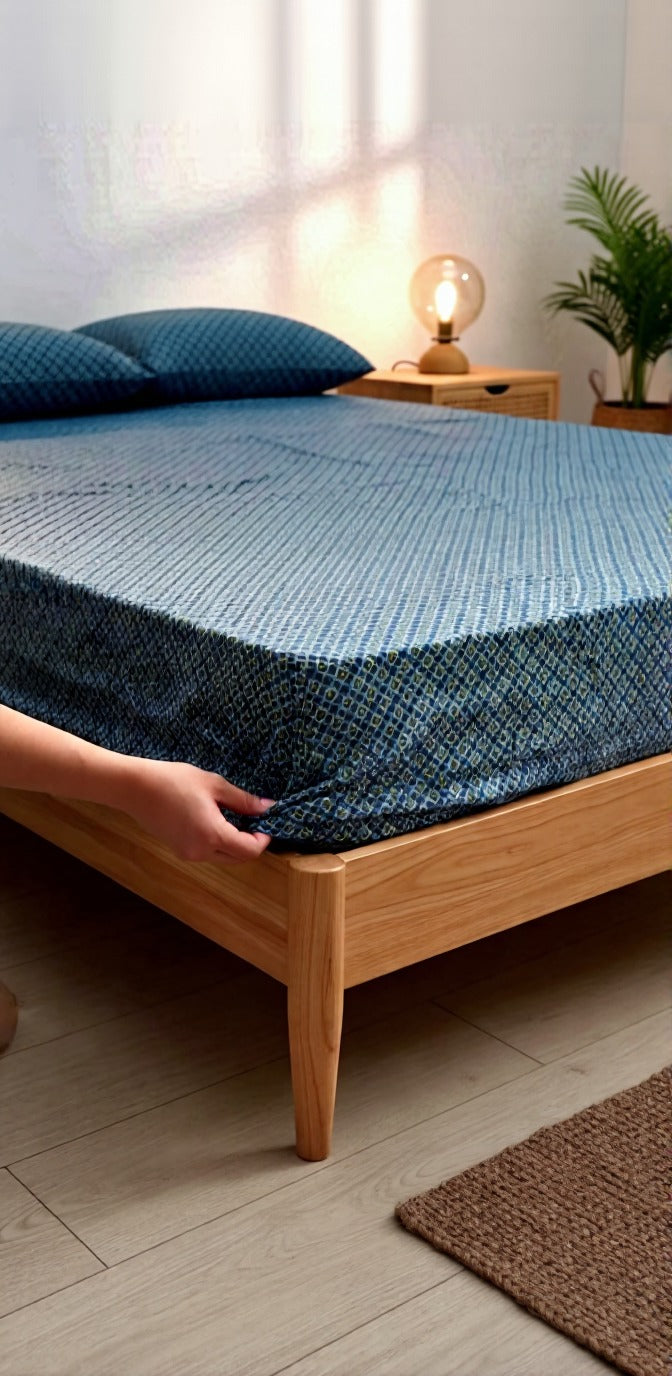 Bed Fitted Cover by GAP (Double) with 2 Pillow Covers