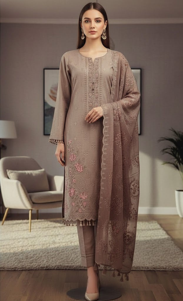 MINA 3PC Embroidery Lawn by SB Fashion