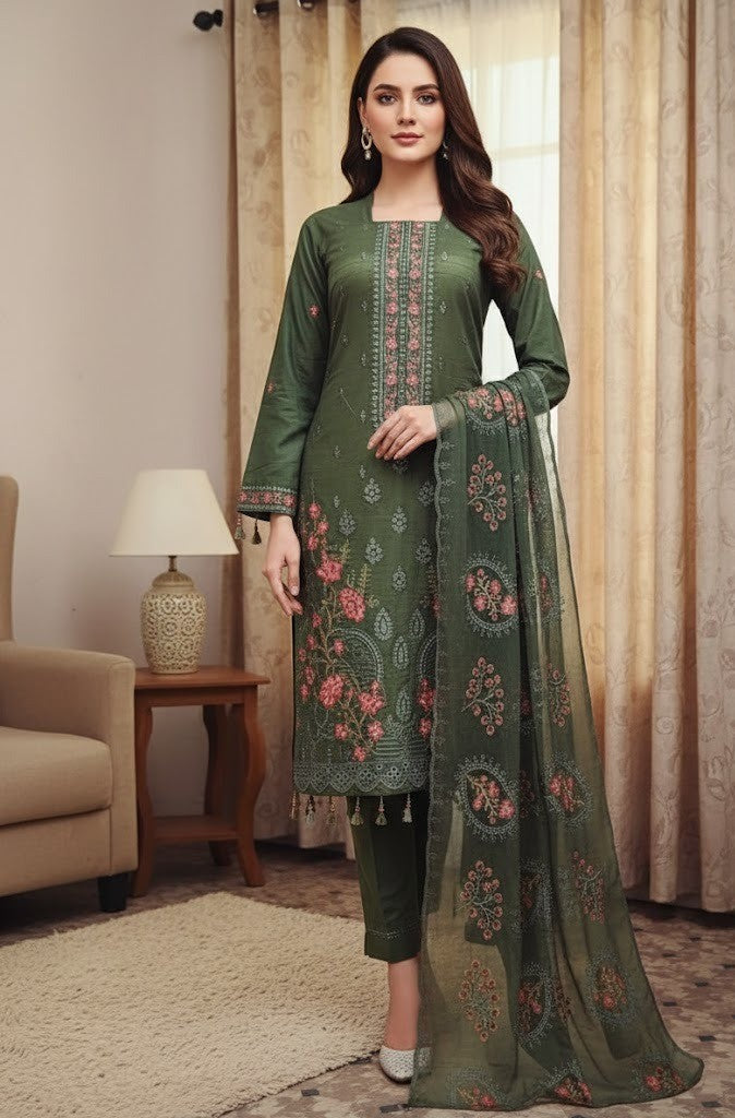 MINA 3PC Embroidery Lawn by SB Fashion