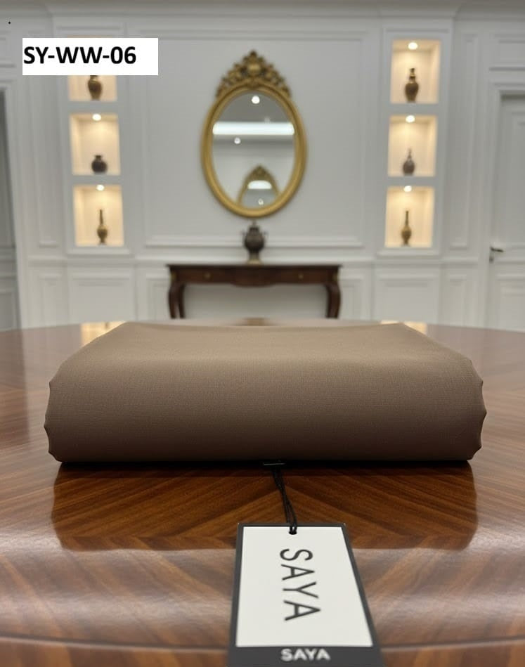 SAYA MEN'S Unstitched Premium Wash & Wear Suit (White)