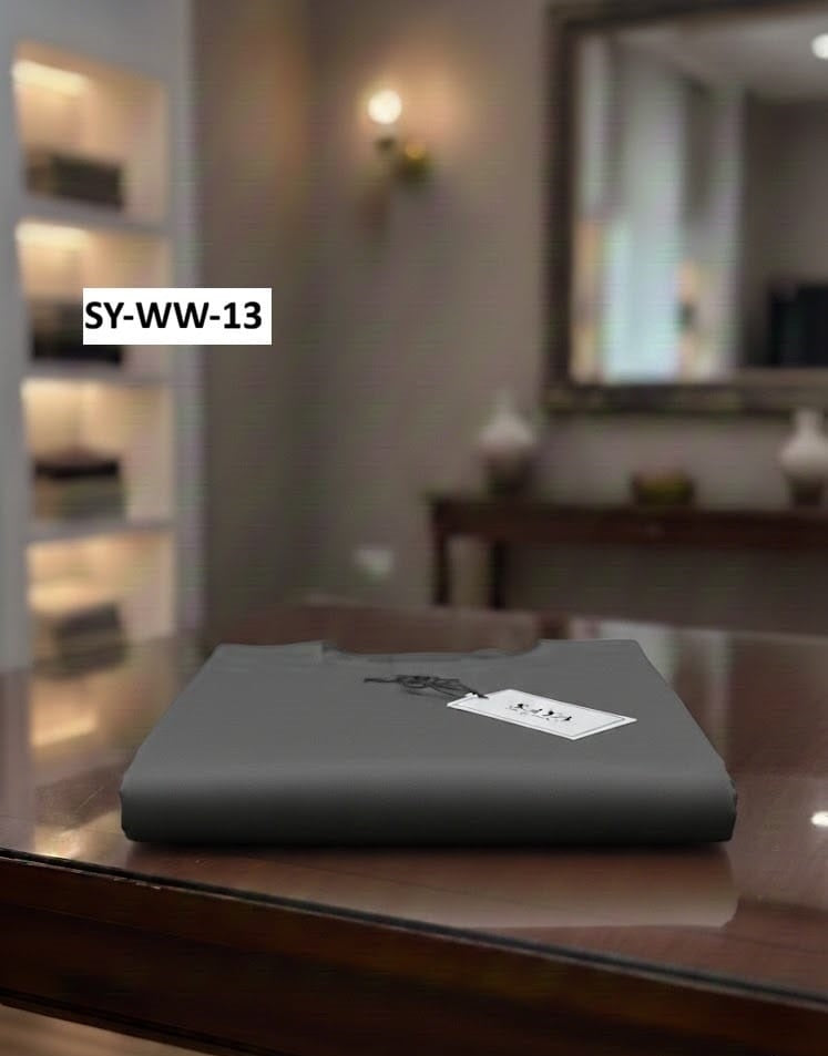 SAYA MEN'S Unstitched Premium Wash & Wear Suit (White)