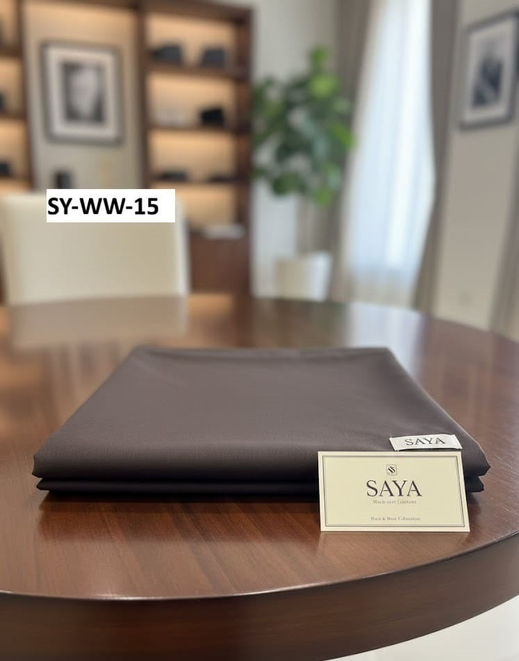 SAYA MEN'S Unstitched Premium Wash & Wear Suit (White)