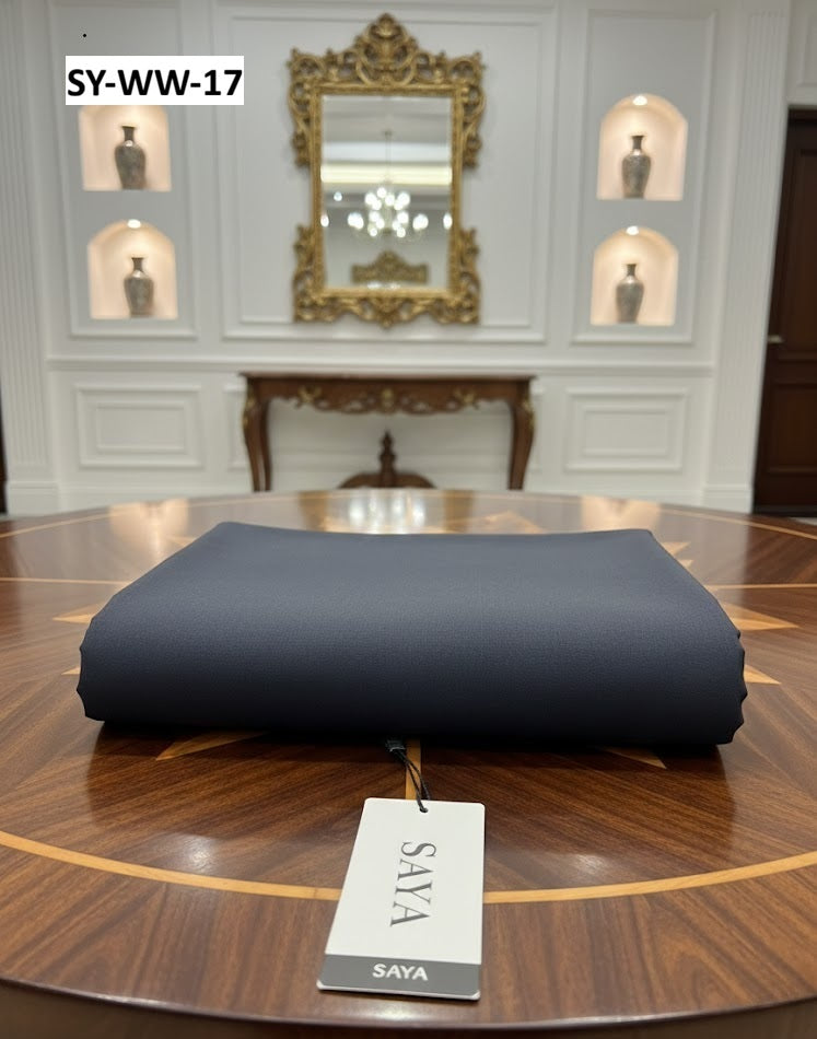 SAYA MEN'S Unstitched Premium Wash & Wear Suit (White)