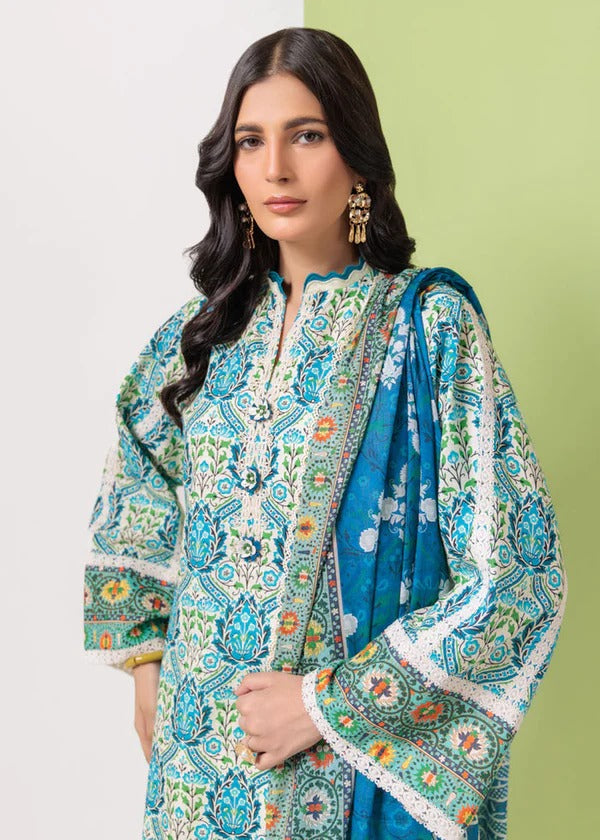 Bonanza Satrangi-3PC-Unstitch Lawn (Sky green)