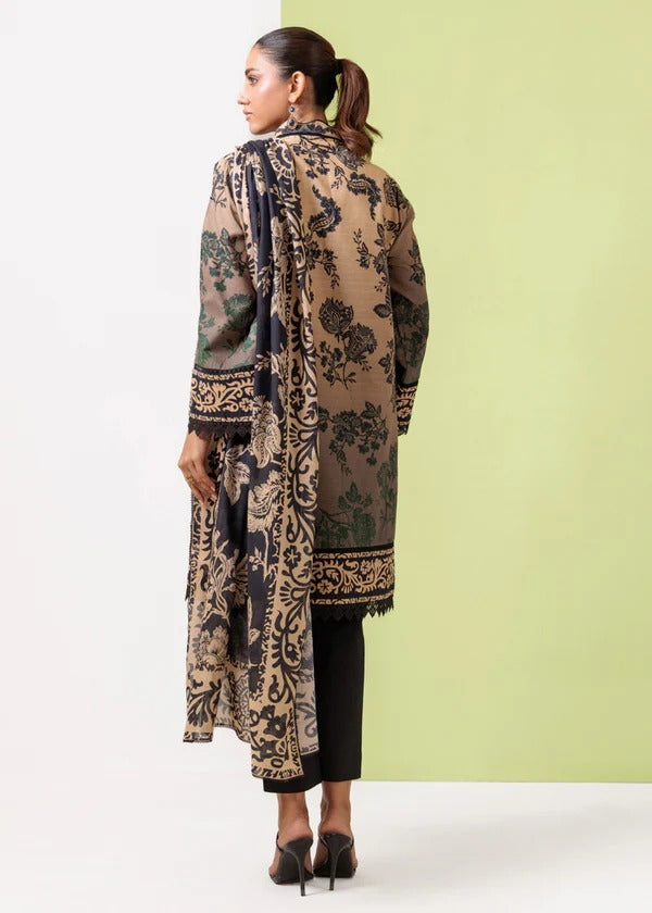 Bonanza Satrangi-3PC-Unstitch Lawn (Gray & Black)