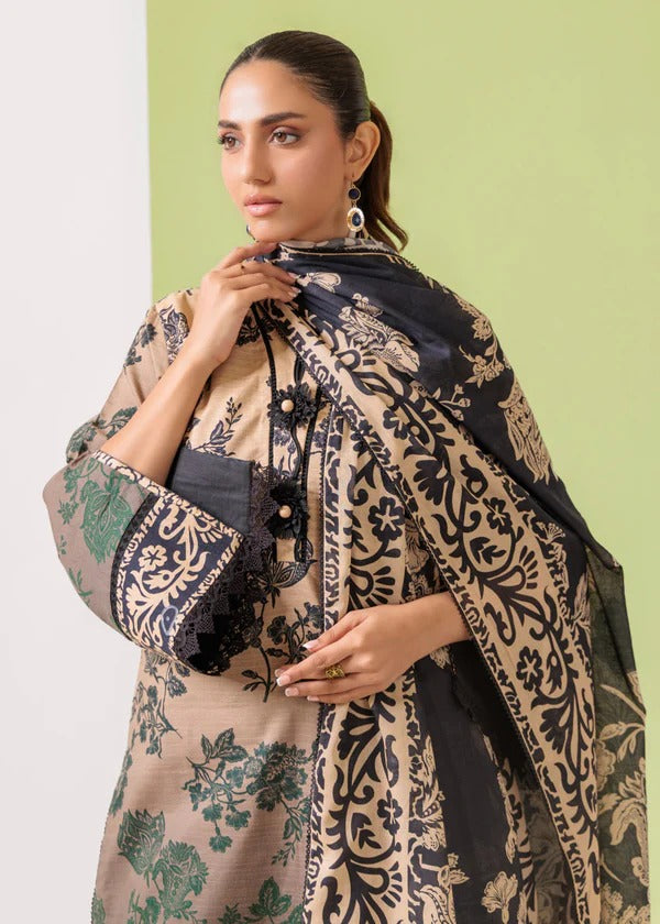 Bonanza Satrangi-3PC-Unstitch Lawn (Gray & Black)