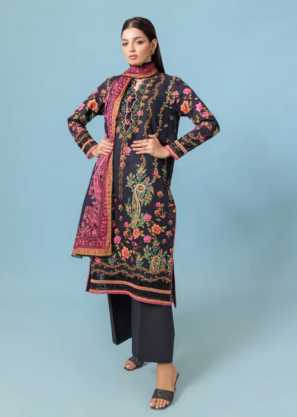 Bonanza Satrangi-3PC-Unstitch Lawn (Black)