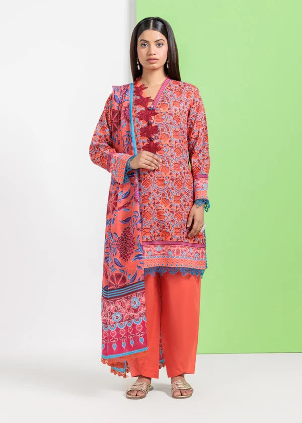 Bonanza Satrangi-3PC-Unstitch Lawn (Red)