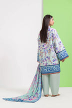 Bonanza Satrangi-3PC-Unstitch Lawn (White & Blue)
