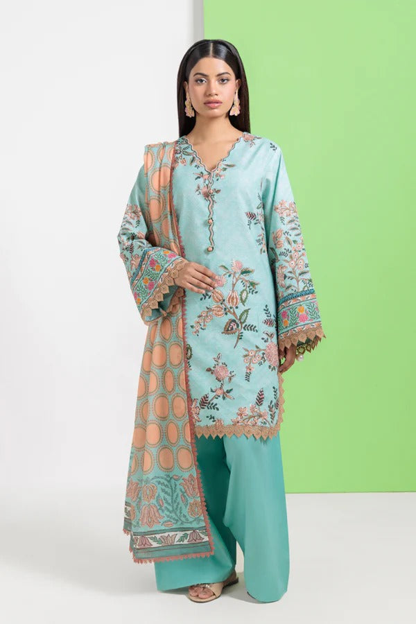 Bonanza Satrangi-3PC-Unstitch Lawn (Mint blue)