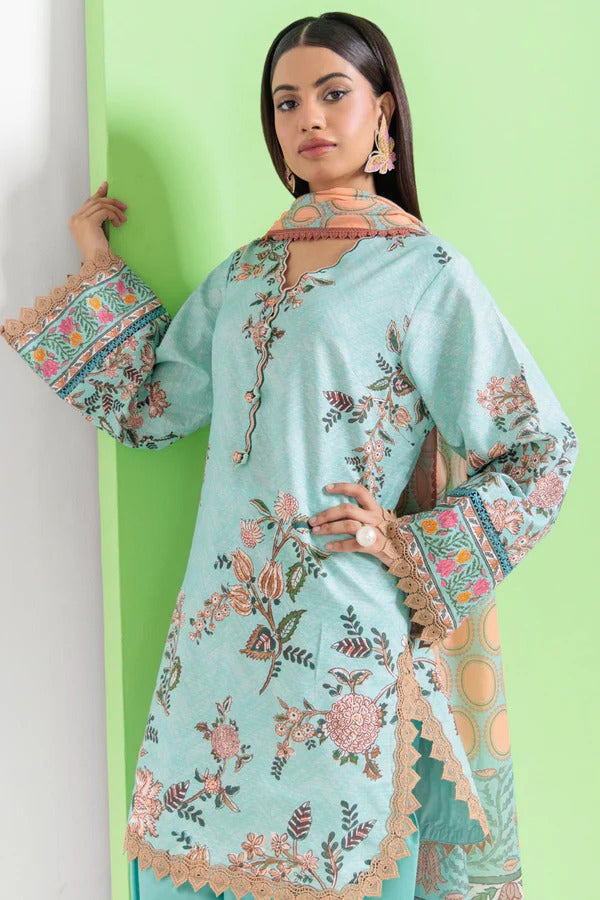 Bonanza Satrangi-3PC-Unstitch Lawn (Mint blue)