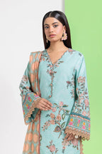 Bonanza Satrangi-3PC-Unstitch Lawn (Mint blue)