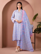 Edenrobe By Allure Unstitched Printed Lawn (lilac)