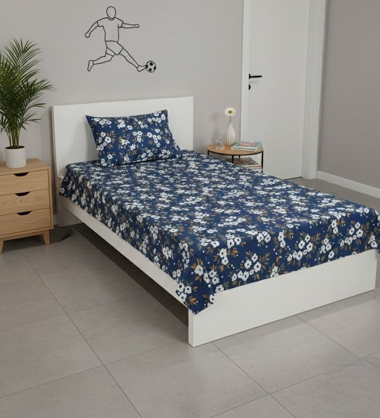 Gul Ahmed Single Bedsheet with Pillow Cover