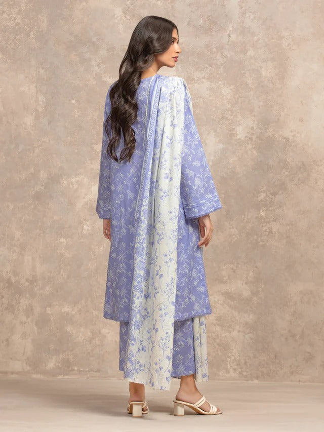 Edenrobe By Allure Unstitched Printed Lawn (lavender)