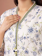 Edenrobe By Allure Unstitched Printed Lawn (White)