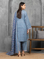 Edenrobe By Allure Unstitched Printed Lawn (Regent St blue)