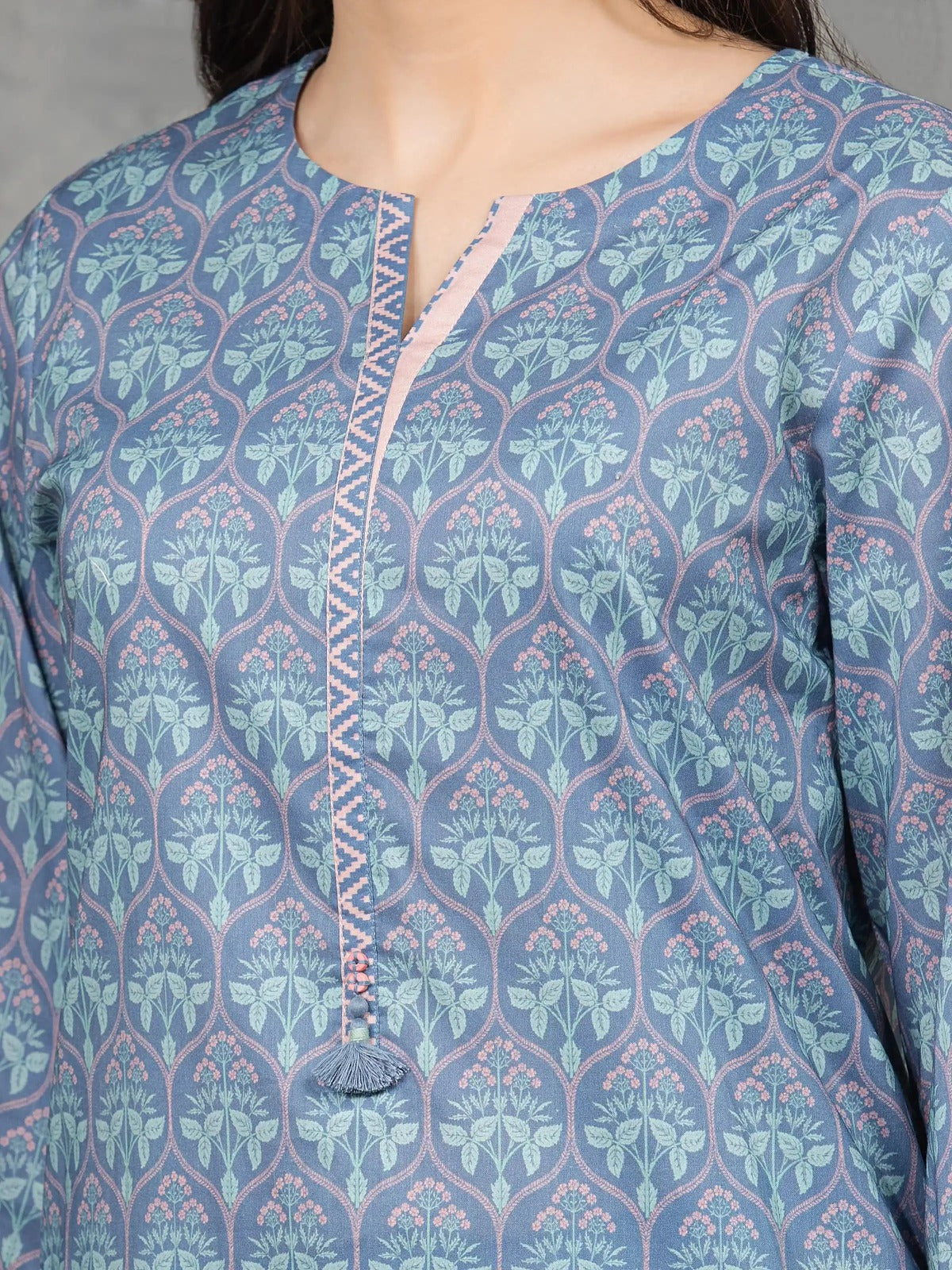 Edenrobe By Allure Unstitched Printed Lawn (Regent St blue)