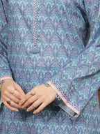 Edenrobe By Allure Unstitched Printed Lawn (Regent St blue)