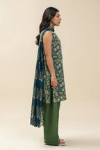 Beechtree-3PC-Unstitch Printed Lawn (Green pea)