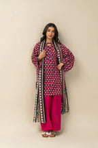 Beechtree-3PC-Unstitch Printed Lawn (Pink violet)
