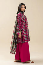 Beechtree-3PC-Unstitch Printed Lawn (Pink violet)