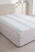 KBC Terry Water Proof Fitted Mattress Cover (White&green)