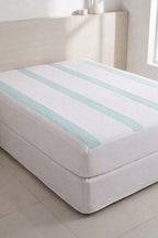 KBC Terry Water Proof Fitted Mattress Cover (White&green)