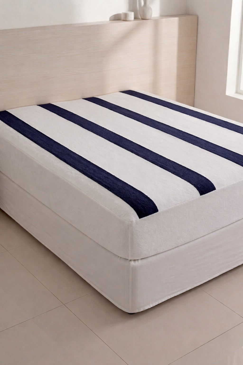 KBC Terry Water Proof Fitted Mattress Cover (White & Black)