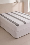 KBC Terry Water Proof Fitted Mattress Cover (White & grey)