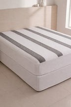 KBC Terry Water Proof Fitted Mattress Cover (White & grey)