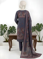 Almeerah-3PC-Unstitch Jacquard Lawn (Navy black)