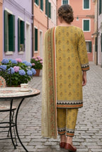Keyseria By Jaffrani-3PC Unstitch Lawn Chapter-5-(Mustard)