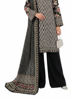 Keyseria By Jaffrani-3PC Unstitch Lawn Chapter-6 (Black White)