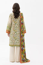 Keyseria By Jaffrani-3PC Unstitch Lawn Chapter-6 (Green & Cream)