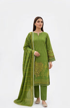 Keyseria By Jaffrani-3PC Unstitch Lawn Chapter-6 (Perot green)