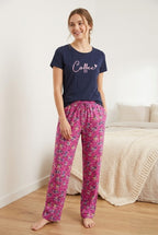 Night Wear Track Suits-Black & Pink.