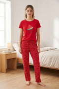 Night Wear Track Suits-Red