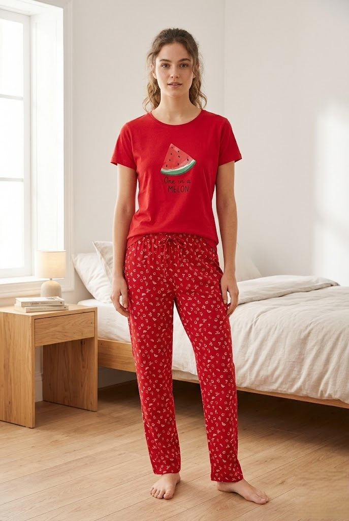 Night Wear Track Suits-Red